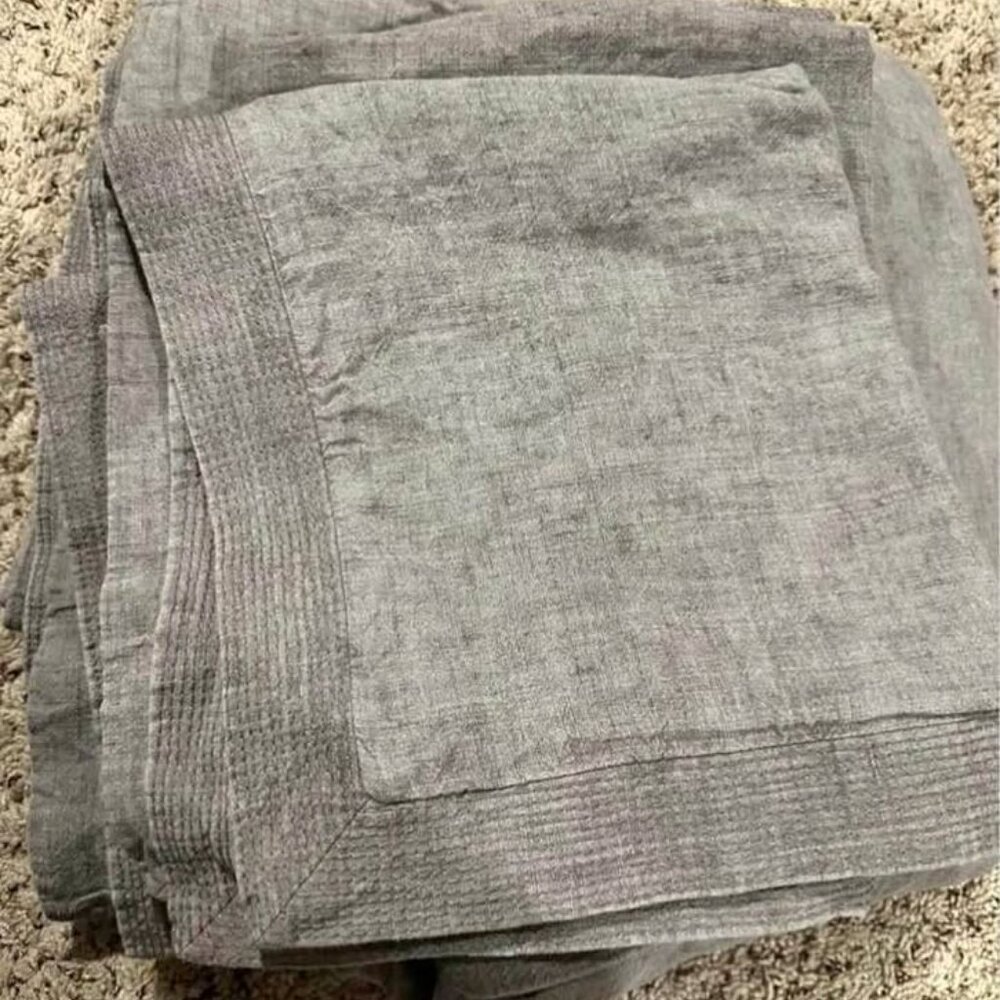 Hotel Collection HEAVY 100% Linen Grey KING Duvet Cover ONLY